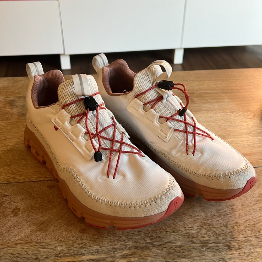 On tennis shoes